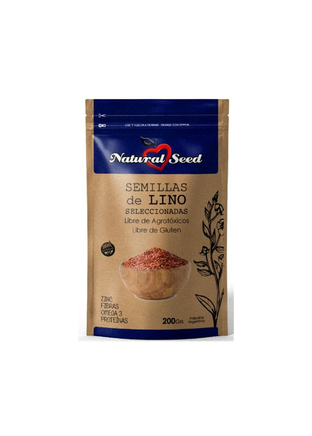 NATURAL SEED SEMILLA LINO ENTERA 200G