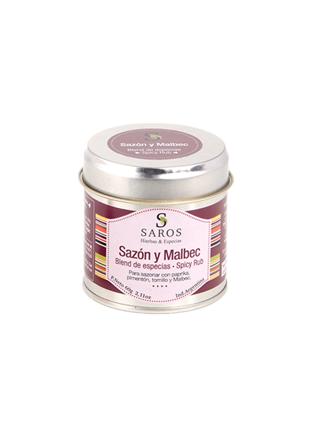 SAROS SAZON Y MALBEC LATA 60G