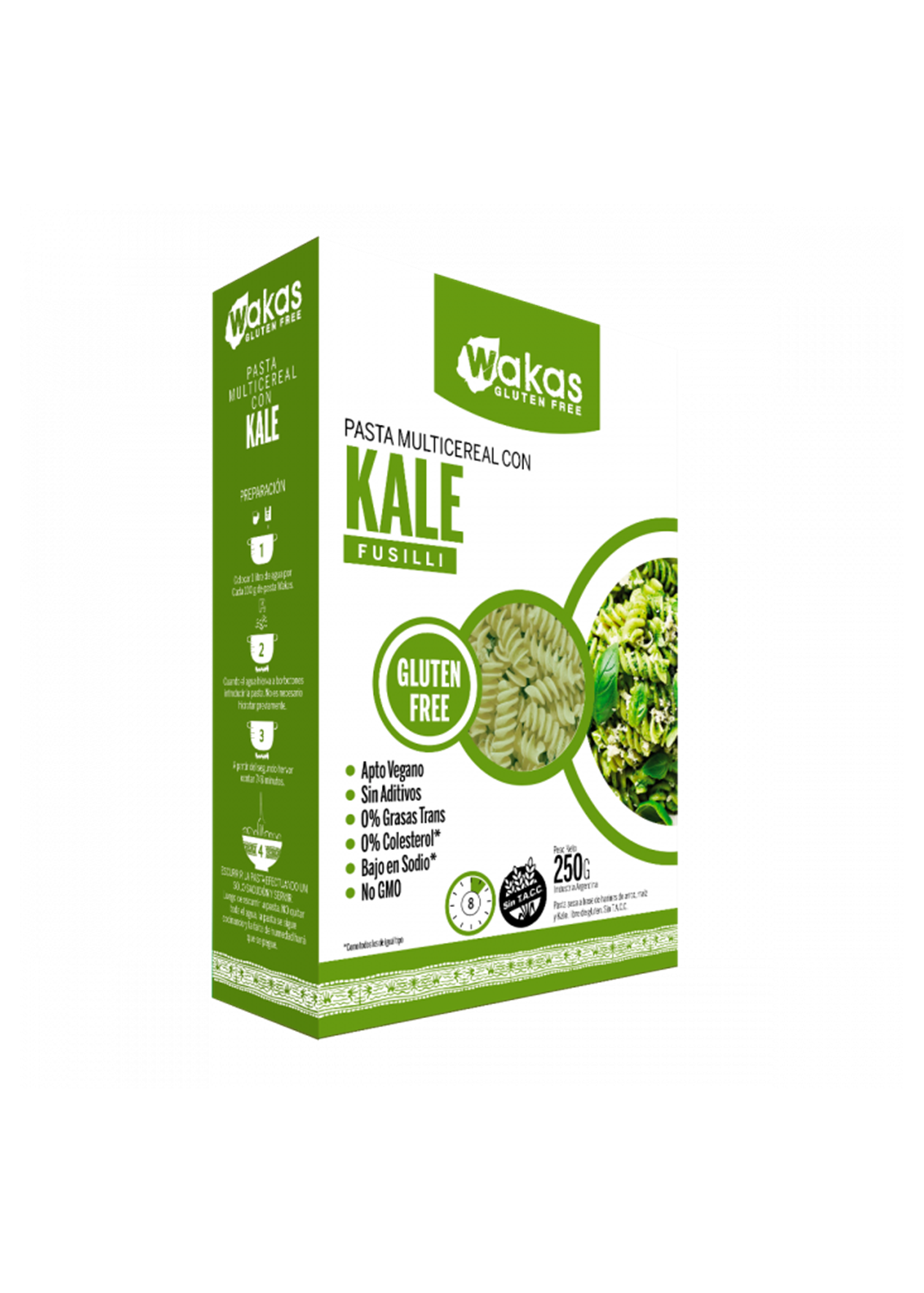 WAKAS FUSILLI C/KALE 250GR APLV
