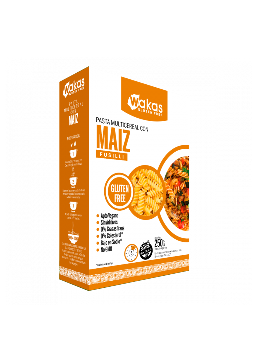 WAKAS FUSILLI C/MAIZ 250G APLV