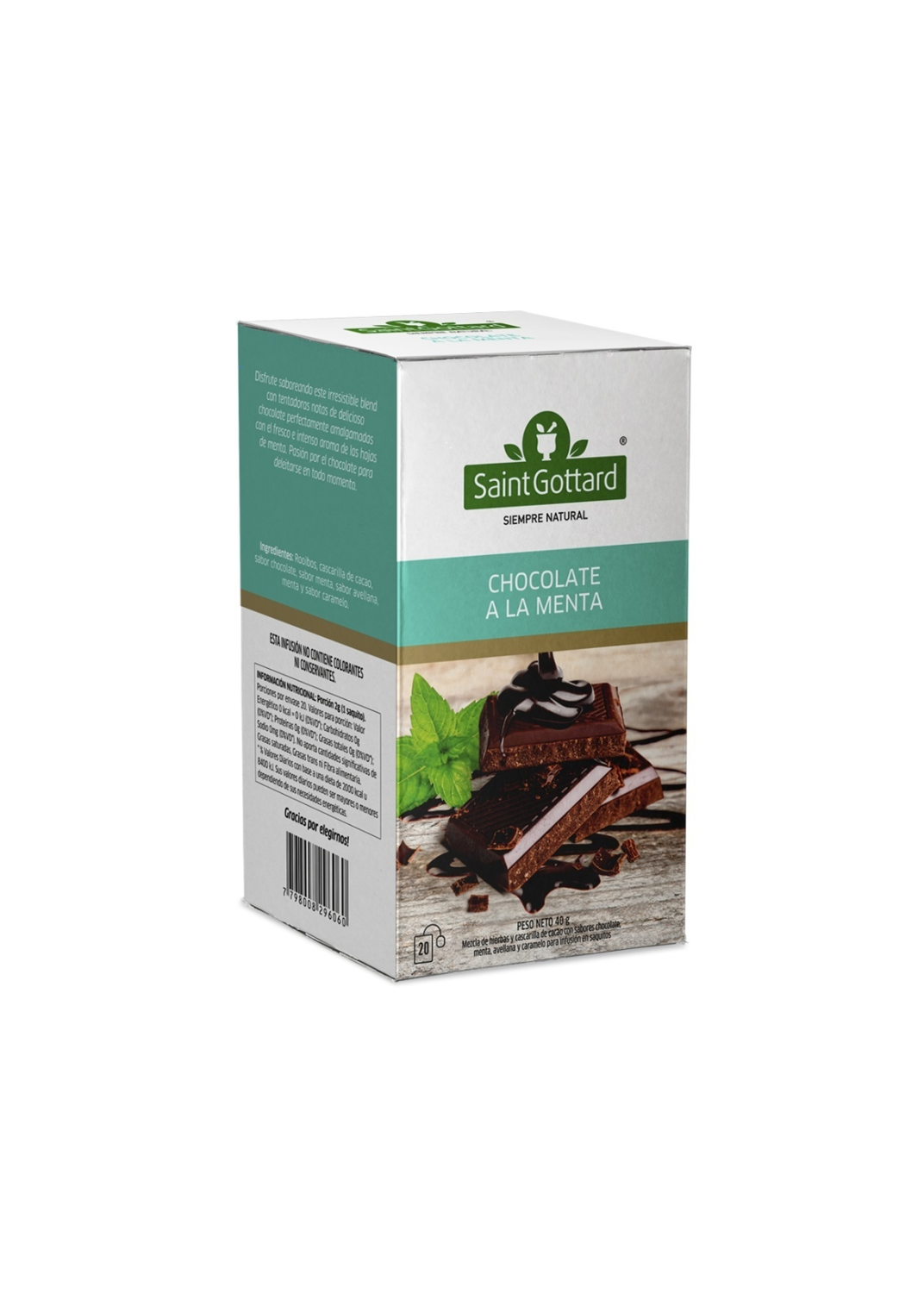 SAINT GOTTARD CHOC A LA MENTA 20 saq