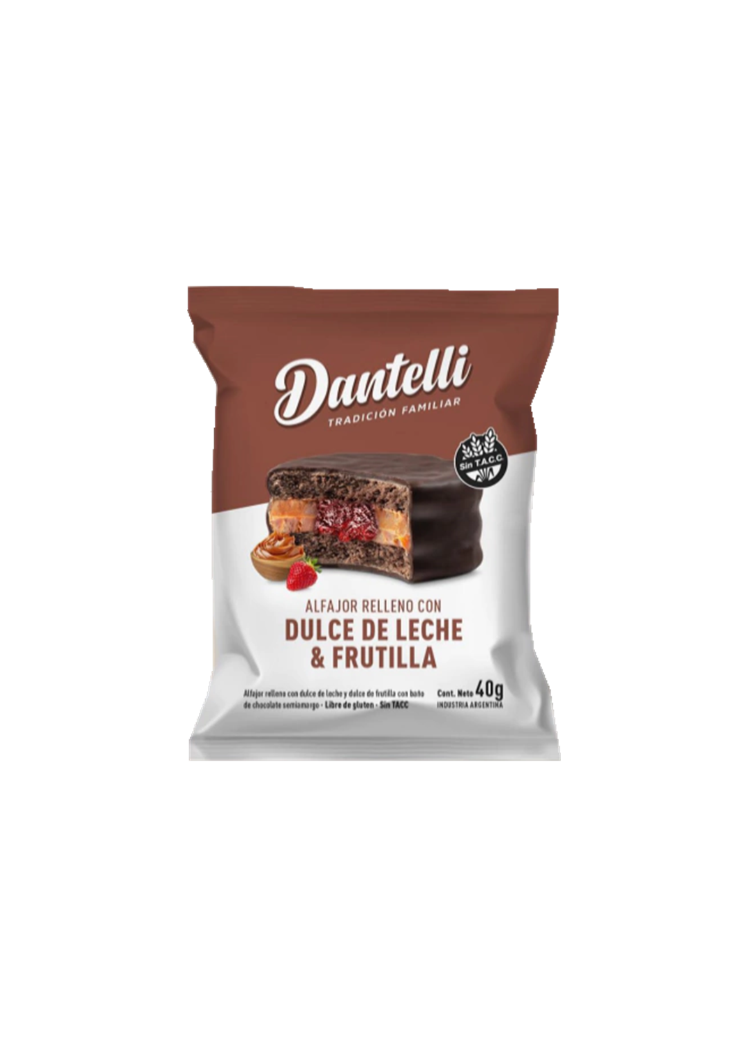 DANTELLI ALFAJOR DDL Y FRUTILLA 40G