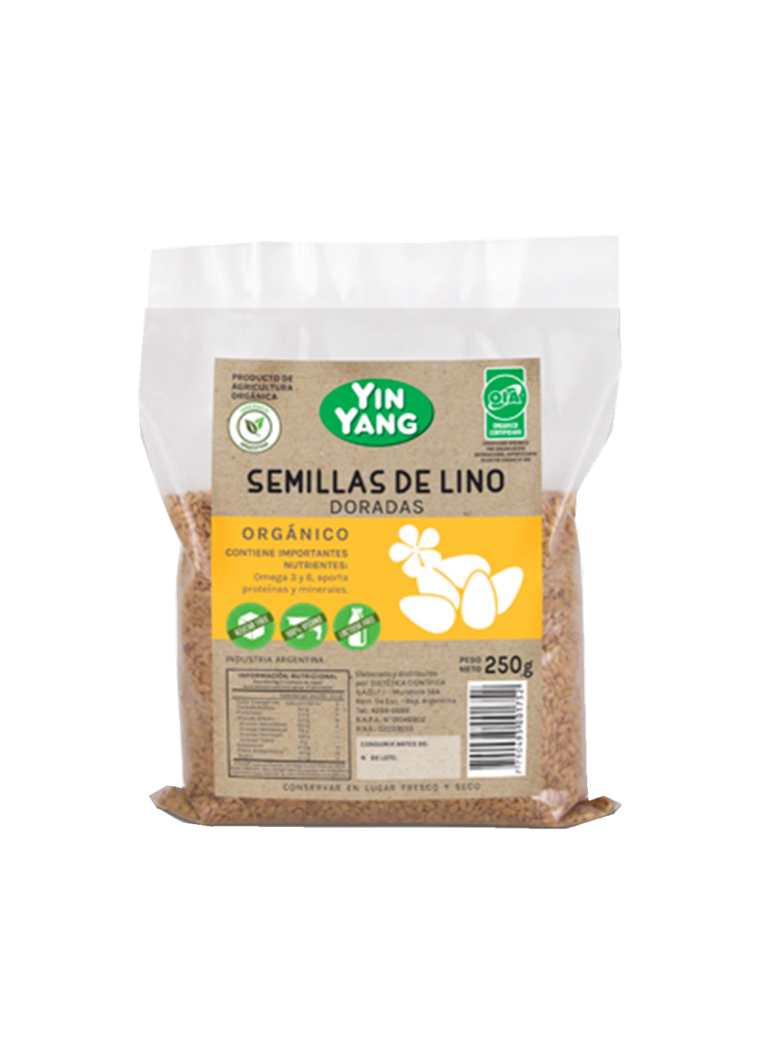 YIN YANG LINO DORADO ORG 250G
