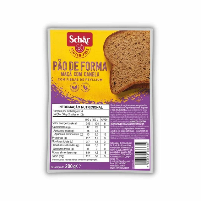 SCHAR Pao de forma Maca con canela 200grs