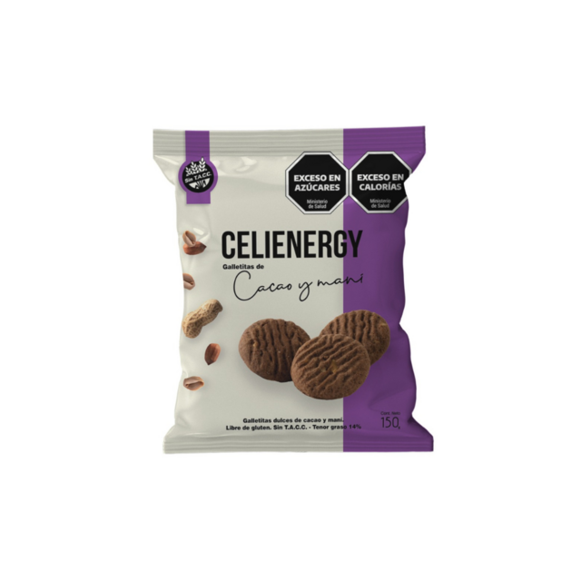 CELIENERG Galleta cacao y mani 150G