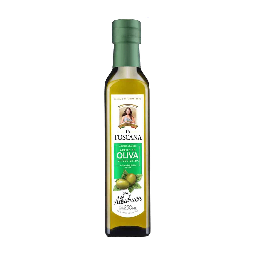 LA TOSCANA aceite de oliva con albahaca 250G