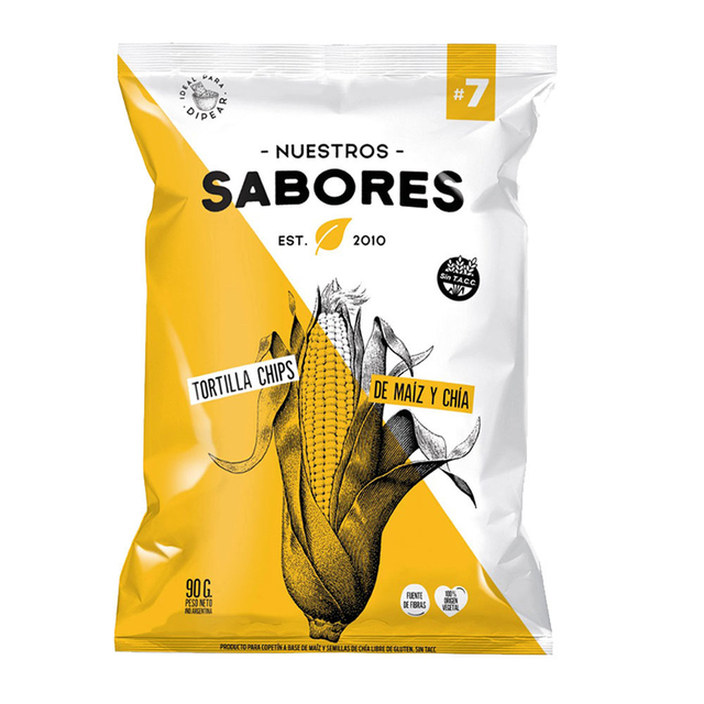 NUESTROS SABORES TORTILLA MAIZ CHIA 90G