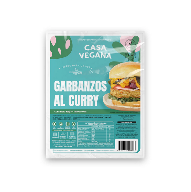 CASA VEGANA MEDALLON GARBAN/CURRY 400G
